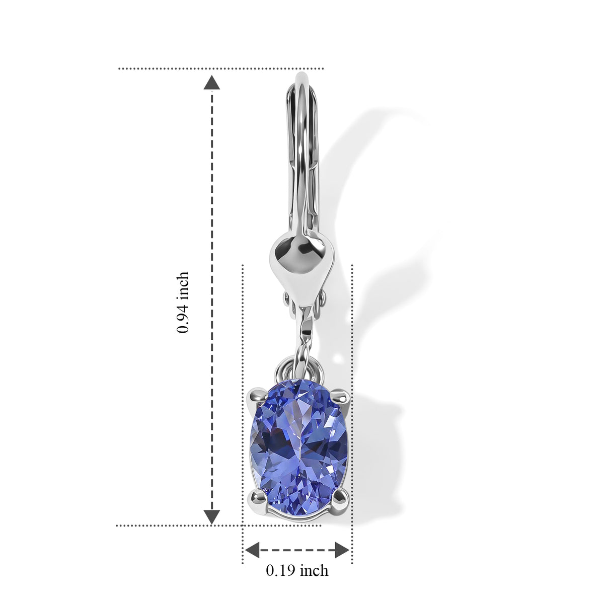 Live From Tanzania - D'Joy - Premium Tanzanite Dangling Earring with Lever Back in Rhodium Overlay Sterling Silver 1.60 Ct. 8788220 4