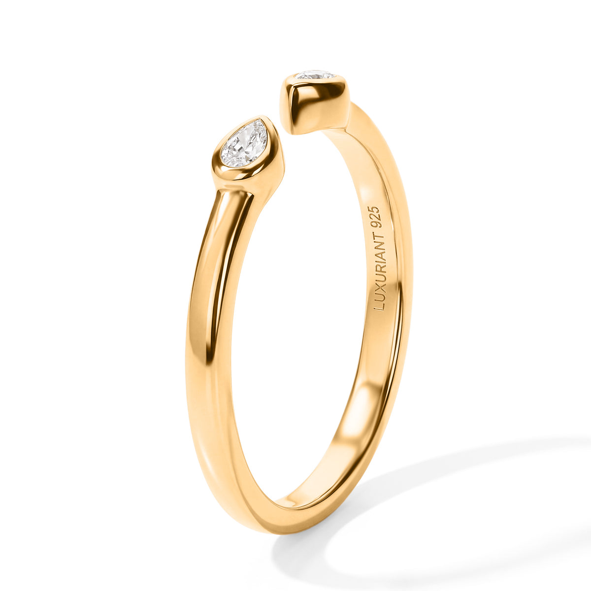 Luxuriant - Lab Grown Diamond (SI-G-H) Ring in Yellow Gold Plated Sterling Silver 8788365 4