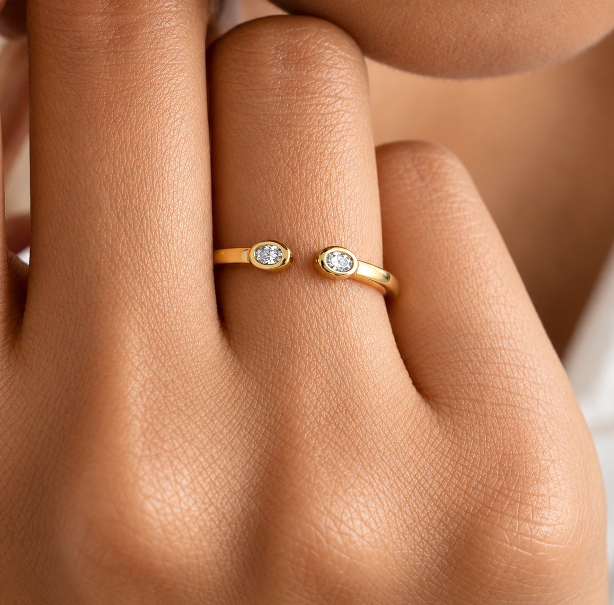Luxuriant - Lab Grown Diamond (SI-G-H) Adjustable Ring in Yellow Gold Plated Sterling Silver 8788380 2