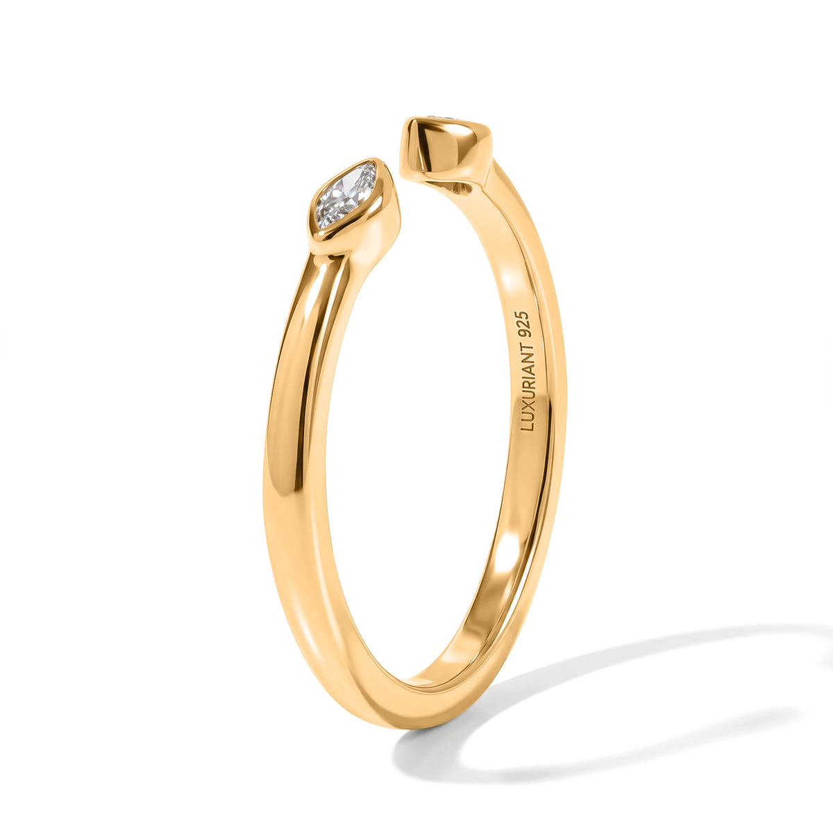 Luxuriant - Lab Grown Diamond (SI/G-H) Solitaire Ring in Yellow Gold Plated Sterling Silver 8788404 3