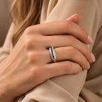 D'joy Black Diamond, White Diamond Half Eternity Band Ring in Rhodium OverlaySterling Silver  0.502  Ct._8788607_1
