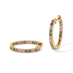 Luxuriant Lab Grown Yellow Diamond, Multi Gemstones Full Hoop Earring in 18K YG VermeilSterling Silver  1.520  Ct._8788638