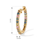 Luxuriant Lab Grown Yellow Diamond, Multi Gemstones Full Hoop Earring in 18K YG VermeilSterling Silver  1.520  Ct._8788638_4