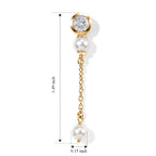 D'Joy - Moissanite & Fresh Water Pearl Dangling Earring with Push Post in Yellow Gold Plated Sterling Silver 2.45 Ct._8789019_4