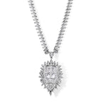LIMITED CREATION - THE SUMMIT- Moissanite Necklace (Size - 18) in Rhodium Overlay Sterling Silver 55.50 Ct, Silver Wt. 28.00 Gms_8789093_4