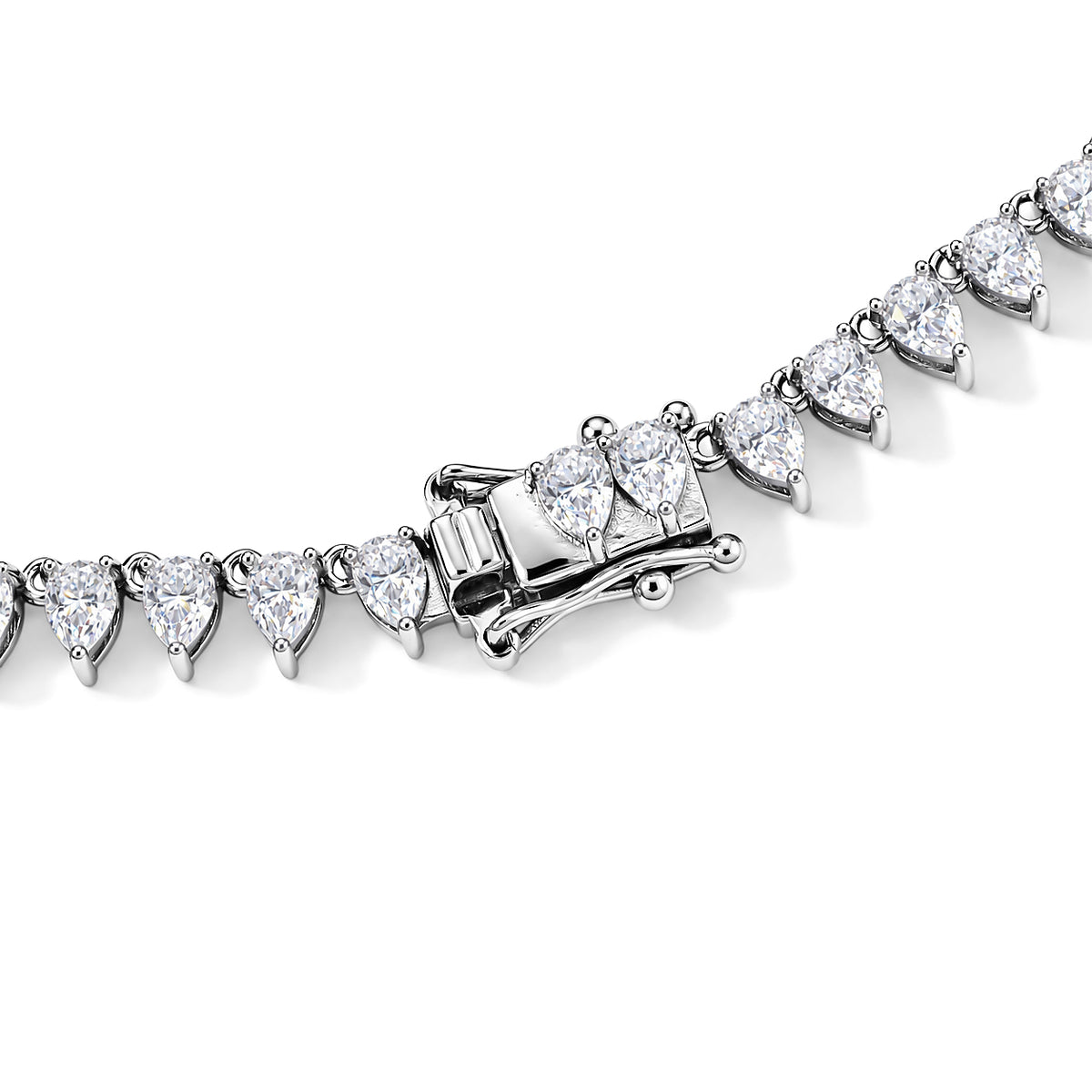 LIMITED CREATION - THE SUMMIT- Moissanite Necklace (Size - 18) in Rhodium Overlay Sterling Silver 55.50 Ct, Silver Wt. 28.00 Gms 8789093 5
