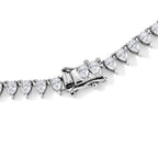 LIMITED CREATION - THE SUMMIT- Moissanite Necklace (Size - 18) in Rhodium Overlay Sterling Silver 55.50 Ct, Silver Wt. 28.00 Gms_8789093_5