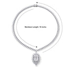 LIMITED CREATION - THE SUMMIT- Moissanite Necklace (Size - 18) in Rhodium Overlay Sterling Silver 55.50 Ct, Silver Wt. 28.00 Gms_8789093_6