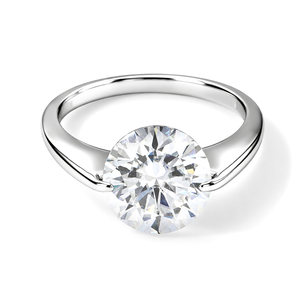 D'joy Moissanite Solitaire Ring in Rhodium OverlaySterling Silver  3.800  Ct._8789095