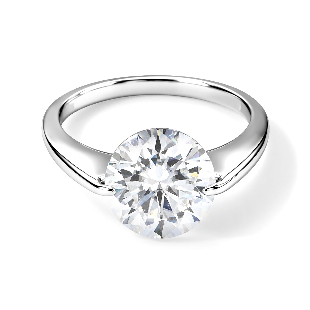 D'joy Moissanite Solitaire Ring in Rhodium OverlaySterling Silver  3.800  Ct. 8789095 0