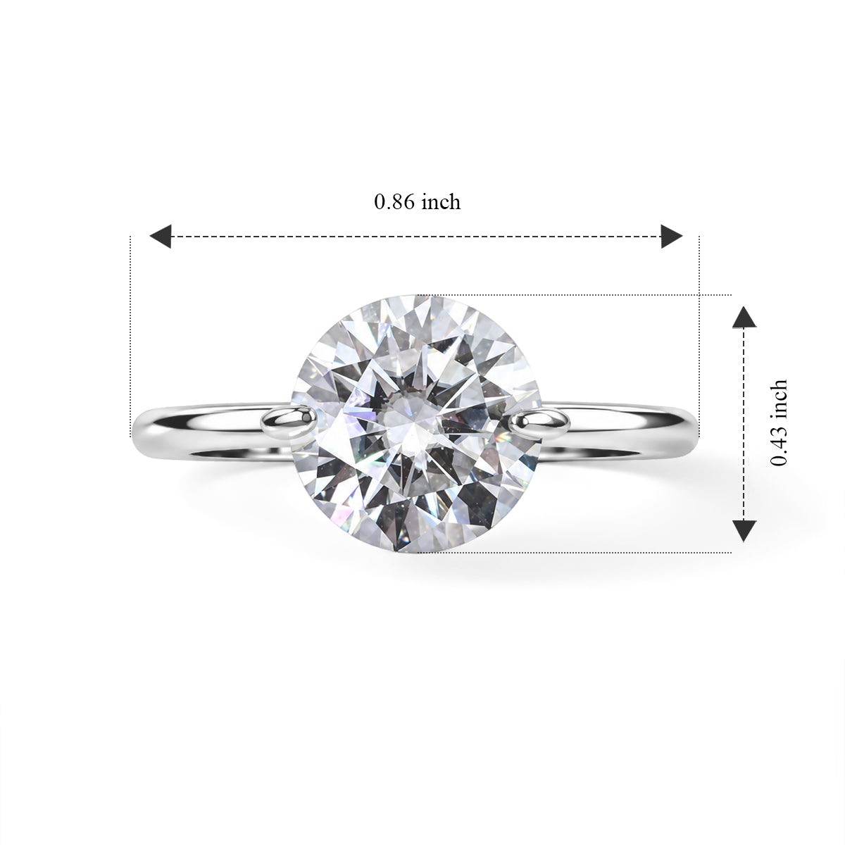 D'joy Moissanite Solitaire Ring in Rhodium OverlaySterling Silver  3.800  Ct. 8789095 5
