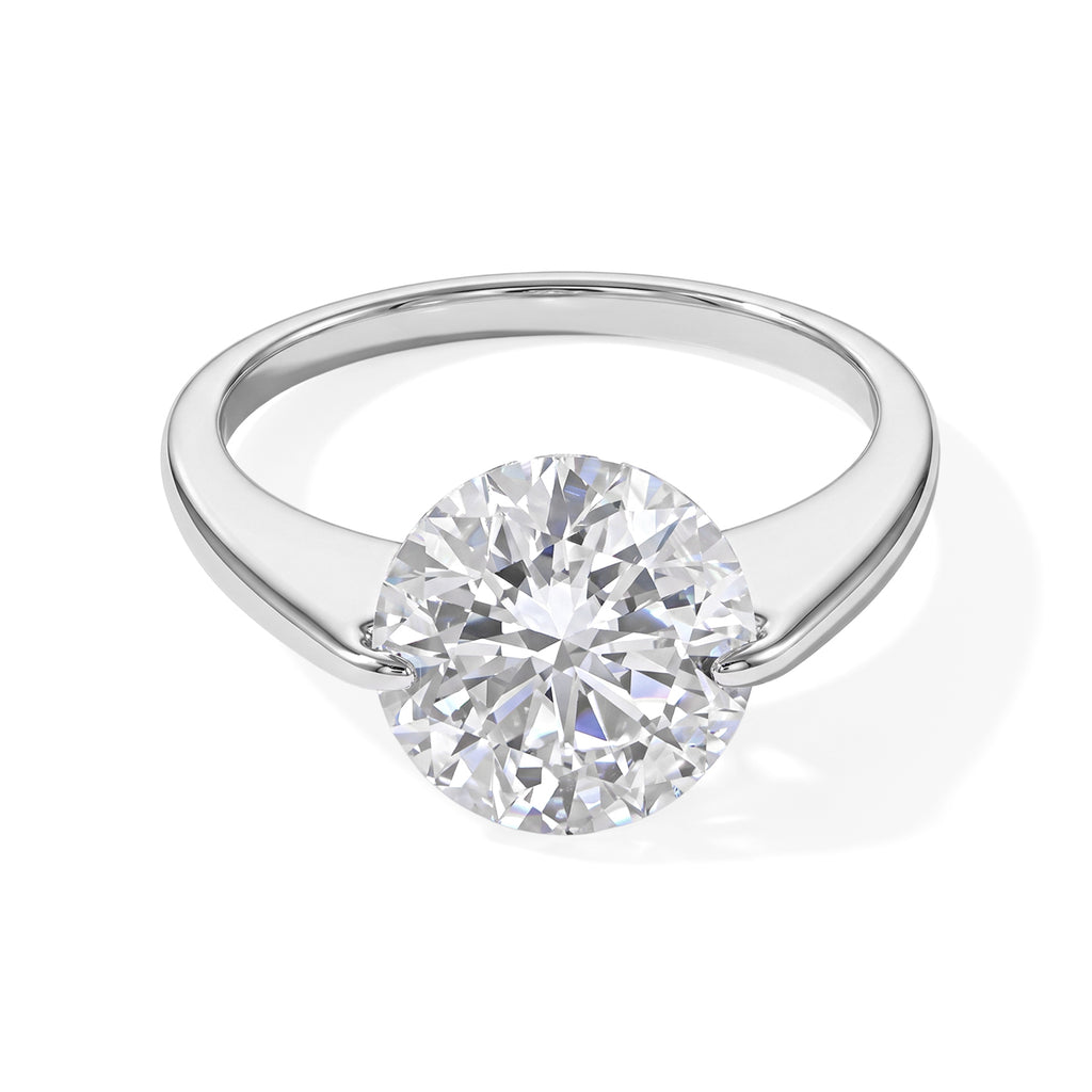 D'Joy - Moissanite Solitaire Ring in Rhodium Overlay Sterling Silver  3.80 Ct._8789113