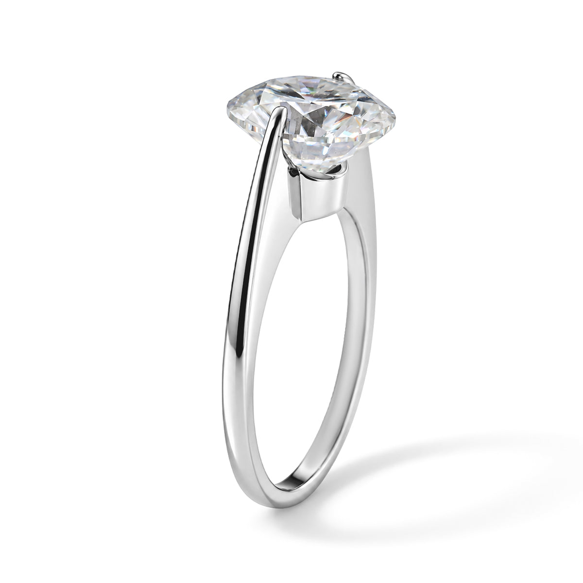 D'Joy - Moissanite Solitaire Ring in Rhodium Overlay Sterling Silver  3.80 Ct. 8789113 3
