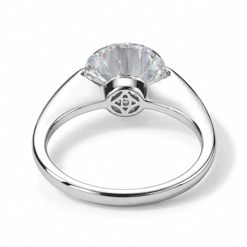 D'Joy - Moissanite Solitaire Ring in Rhodium Overlay Sterling Silver  3.80 Ct._8789113_4