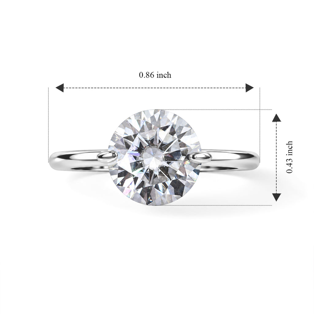 D'Joy - Moissanite Solitaire Ring in Rhodium Overlay Sterling Silver  3.80 Ct._8789113_5