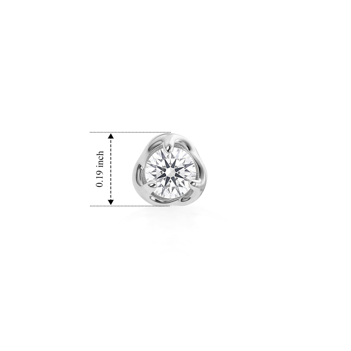 D'Joy - Lab Grown Diamond Stud Earring with Push Post in Rhodium Overlay Sterling Silver 0.25 Ct. 8789150 6
