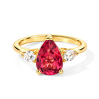 Luxuriant Lab Created Padparadscha Sapphire, White Zircon Main Stone With Side Stone Ring Sterling Silver  3.124  Ct._8790147