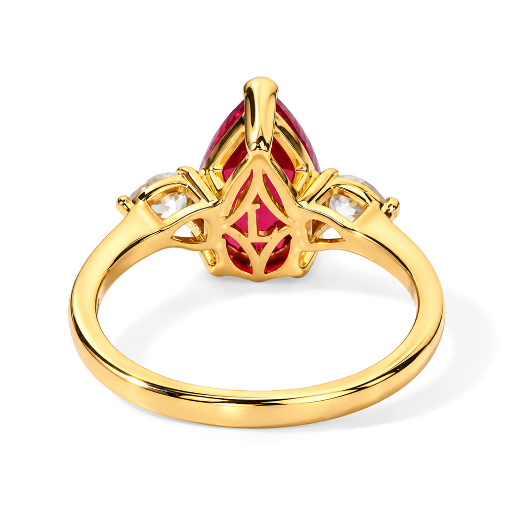 Luxuriant Lab Created Padparadscha Sapphire, White Zircon Main Stone With Side Stone Ring Sterling Silver  3.124  Ct._8790147_4