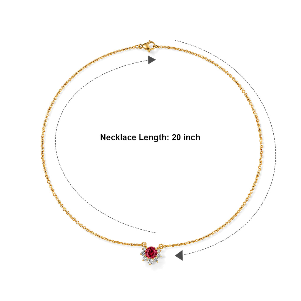 Luxuriant - Lab Created Padparadscha Sapphire & White Zircon Necklace (Size - 20) in Yellow Gold Plated Sterling Silver 4.15 Ct._8790156_5