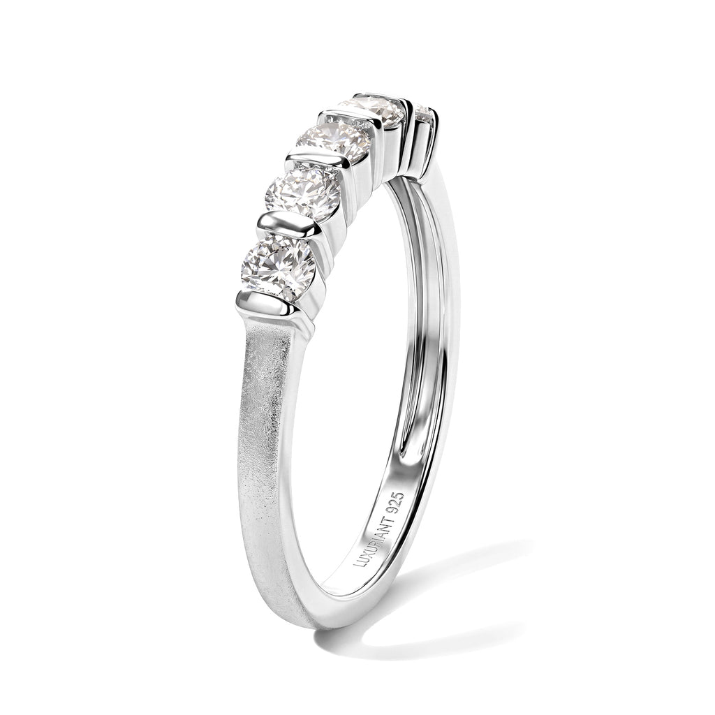 Luxuriant Lab Grown Diamond 5 Stone Ring in Rhodium OverlaySterling Silver  0.500  Ct._8790926_3