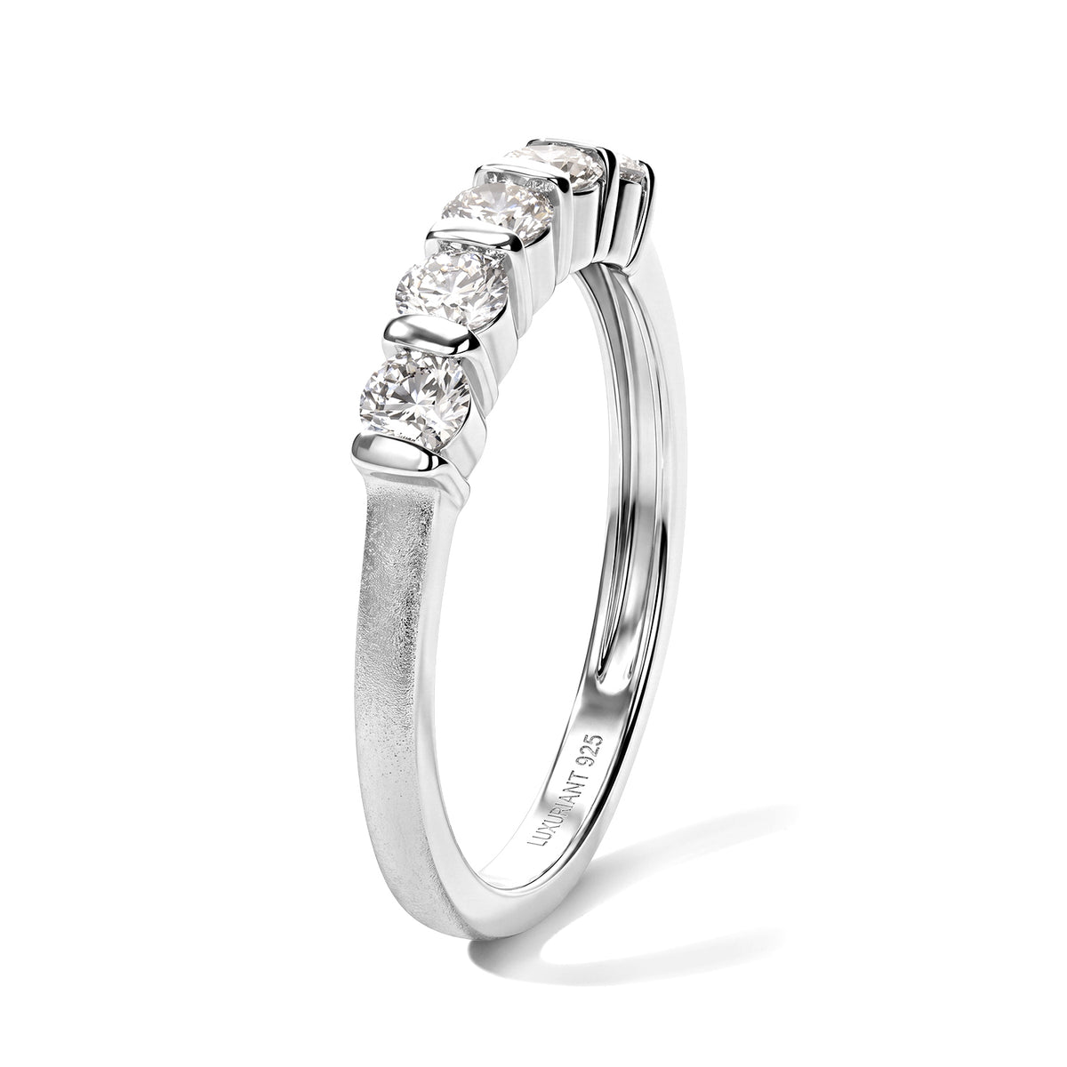 Luxuriant - Lab Grown Diamond 5 Stone Ring in Rhodium Overlay Sterling Silver 0.50 Ct. 8790926 3