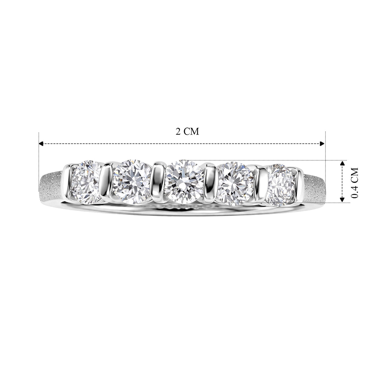 Luxuriant - Lab Grown Diamond 5 Stone Ring in Rhodium Overlay Sterling Silver 0.50 Ct. 8790926 4