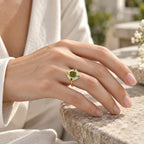 D'Joy - Ammolite, Natural Chrome Diopside & White Zircon Ring in 18K Vermeil Yellow Gold Plated Sterling Silver 2.23 Ct._8791080_1