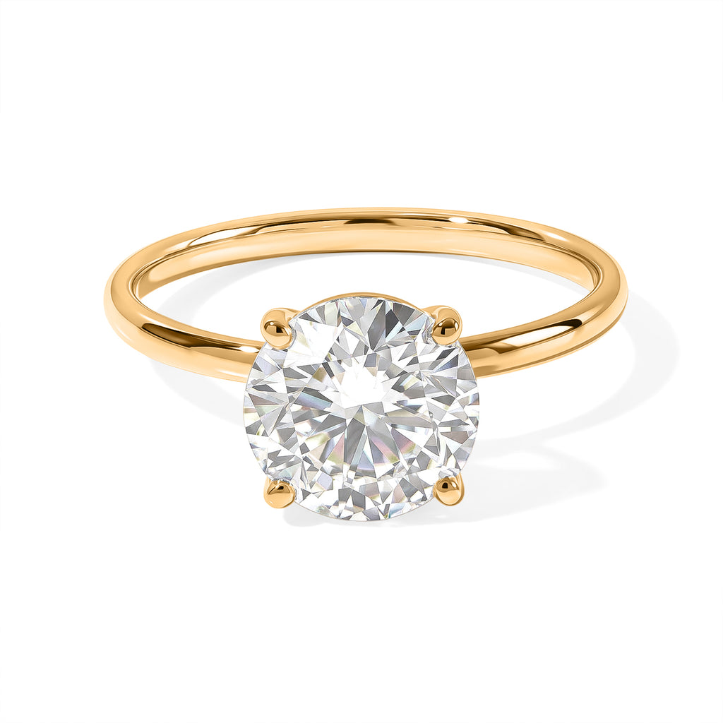 9K Yellow Gold Moissanite Solitaire Ring 1.77 Ct._8791879