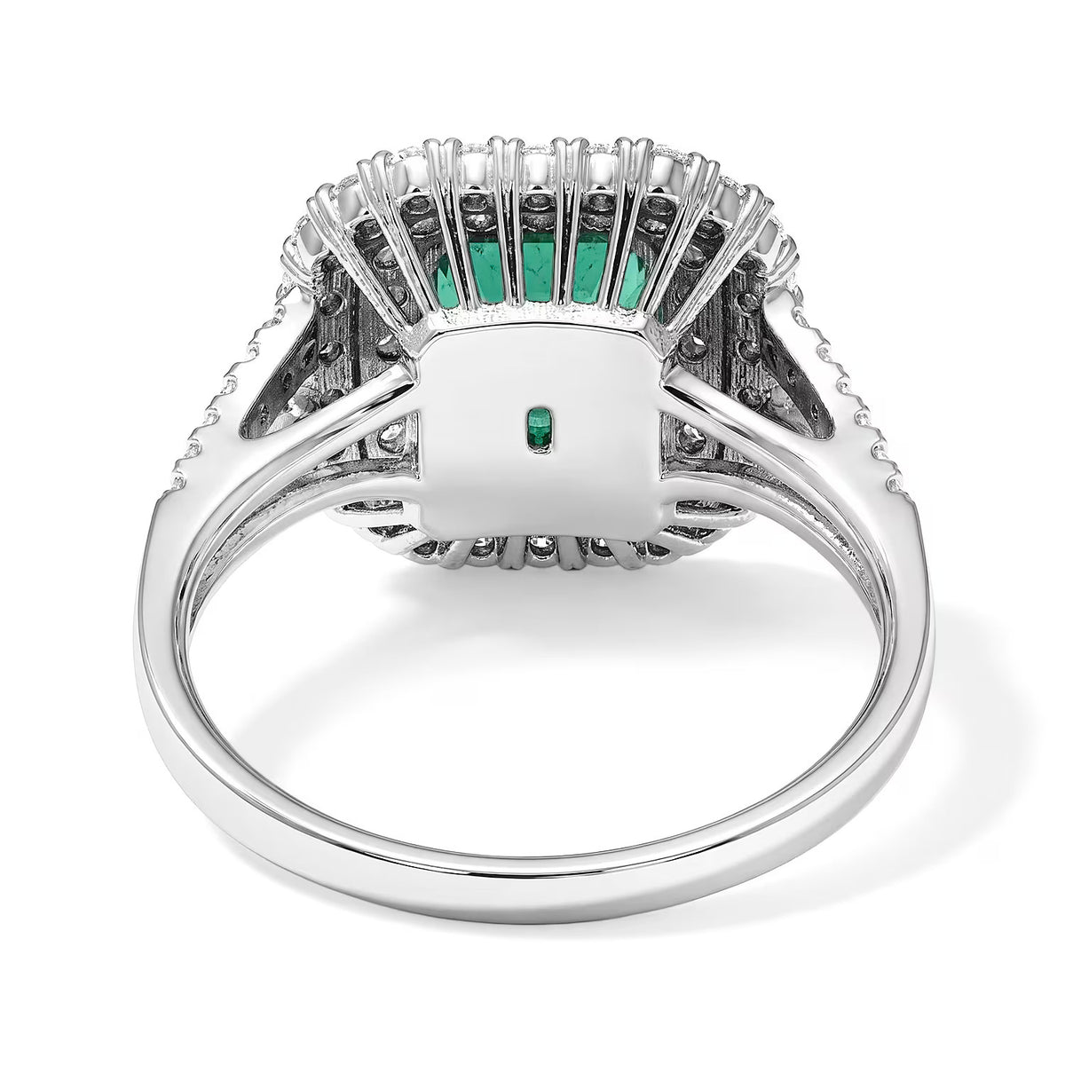 The Tokyo Treasure - 900 White Platinum AAAA Colombian Emerald &amp; White Diamond (VS) Halo Ring 2.20 Ct, Platinum Wt. 6.20 Gms 8793486 1