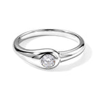 Lucy Q - Lab Grown Diamond Solitaire Ring in Rhodium Overlay Sterling Silver 0.25 Ct._8794256