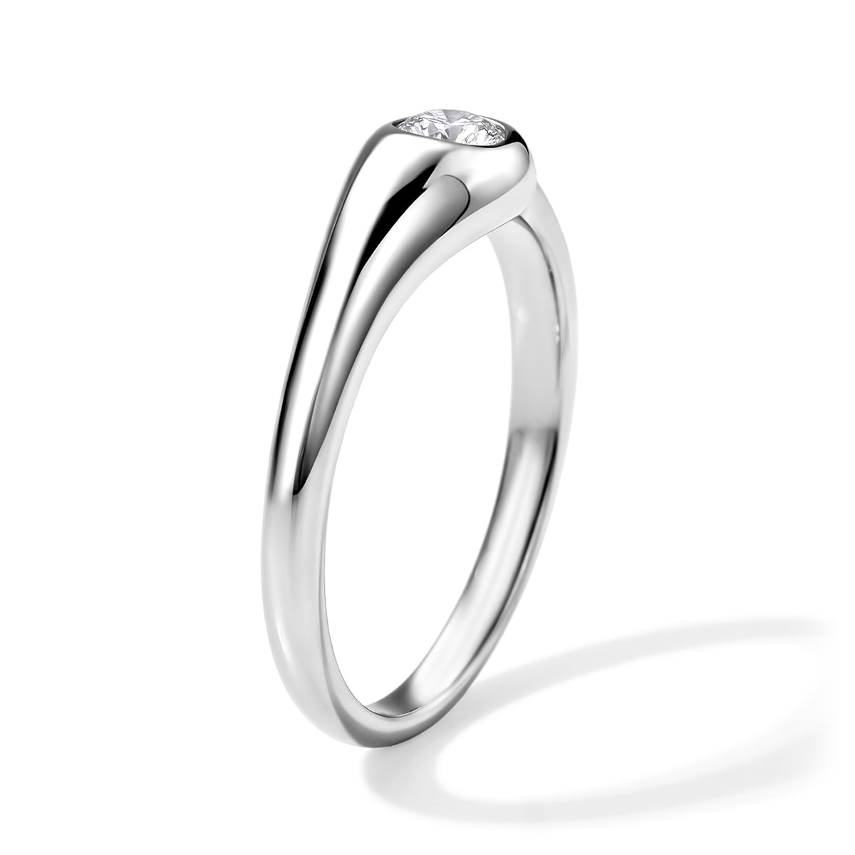 Lucy Q - Lab Grown Diamond Solitaire Ring in Rhodium Overlay Sterling Silver 0.25 Ct. 8794256 3