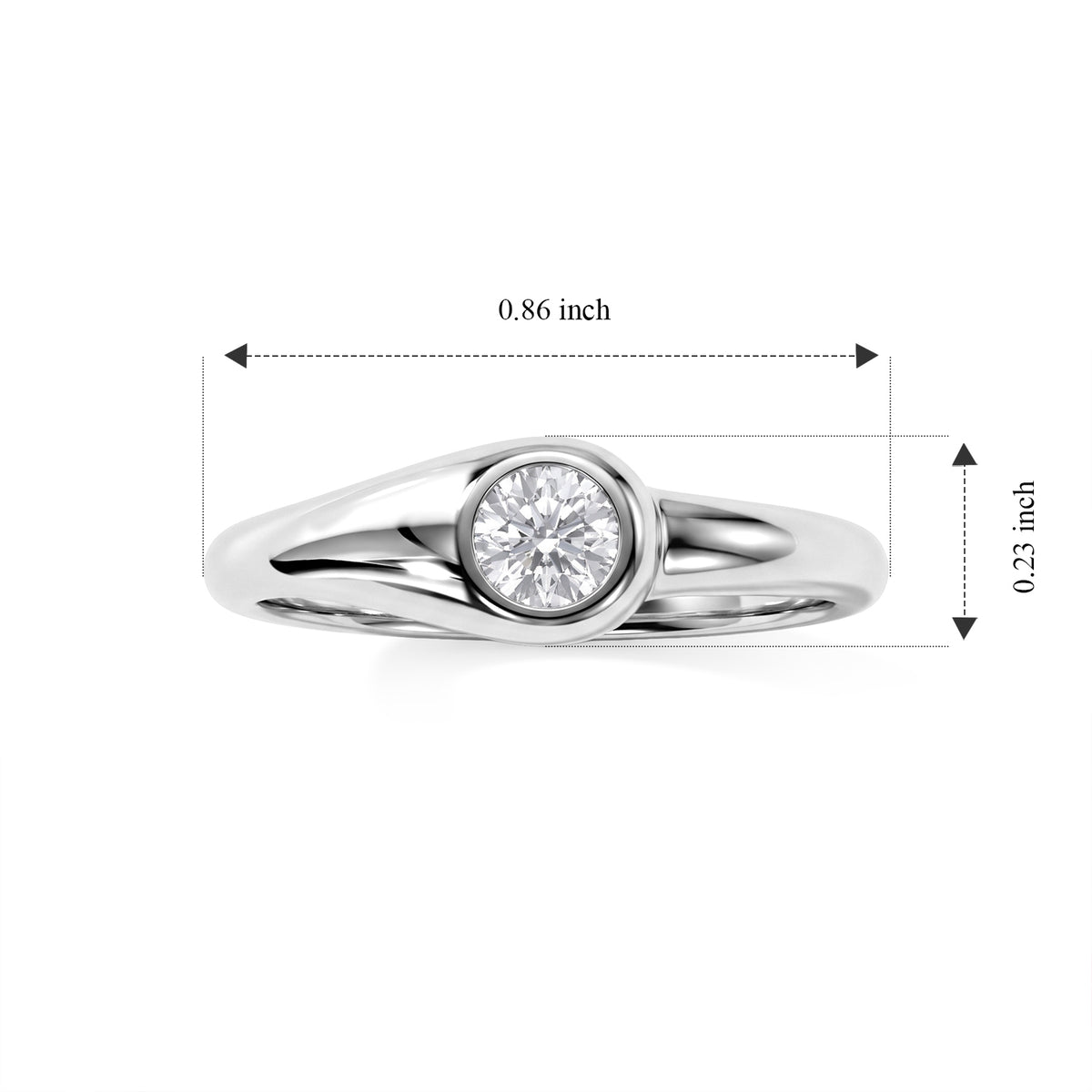 Lucy Q - Lab Grown Diamond Solitaire Ring in Rhodium Overlay Sterling Silver 0.25 Ct. 8794256 4