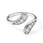 Lucy Q - Lab Grown Diamond Bypass Ring in Rhodium Overlay Sterling Silver 0.40 Ct._8794436
