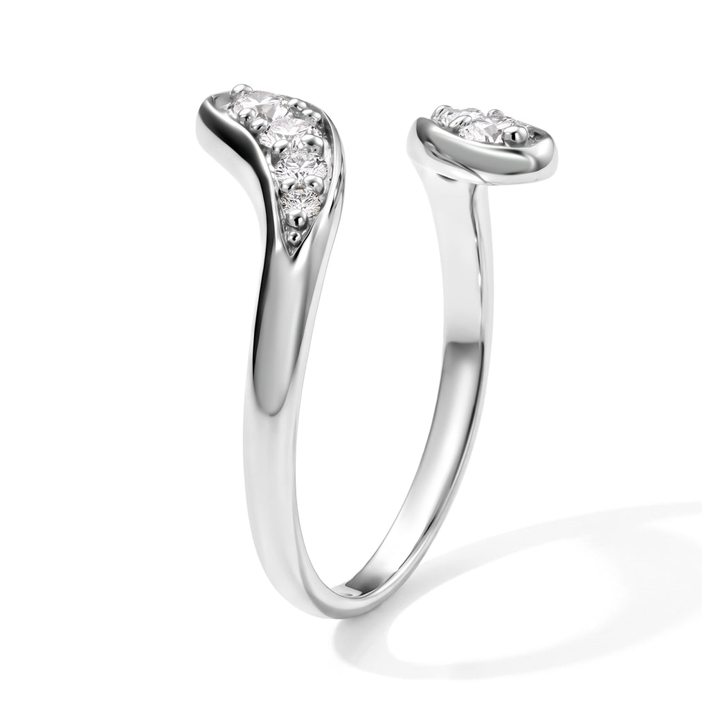 Lucy Q - Lab Grown Diamond Bypass Ring in Rhodium Overlay Sterling Silver 0.40 Ct._8794436_3
