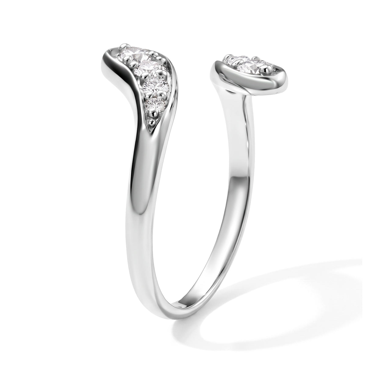 Lucy Q - Lab Grown Diamond Bypass Ring in Rhodium Overlay Sterling Silver 0.40 Ct. 8794436 3