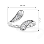 Lucy Q - Lab Grown Diamond Bypass Ring in Rhodium Overlay Sterling Silver 0.40 Ct._8794436_4