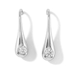 Lucy Q Lab Grown Diamond J Hoop Half Hoop Earring in Rhodium OverlaySterling Silver  0.200  Ct._8794515