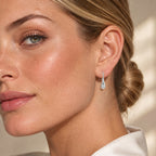 Lucy Q Lab Grown Diamond J Hoop Half Hoop Earring in Rhodium OverlaySterling Silver  0.200  Ct._8794515_2