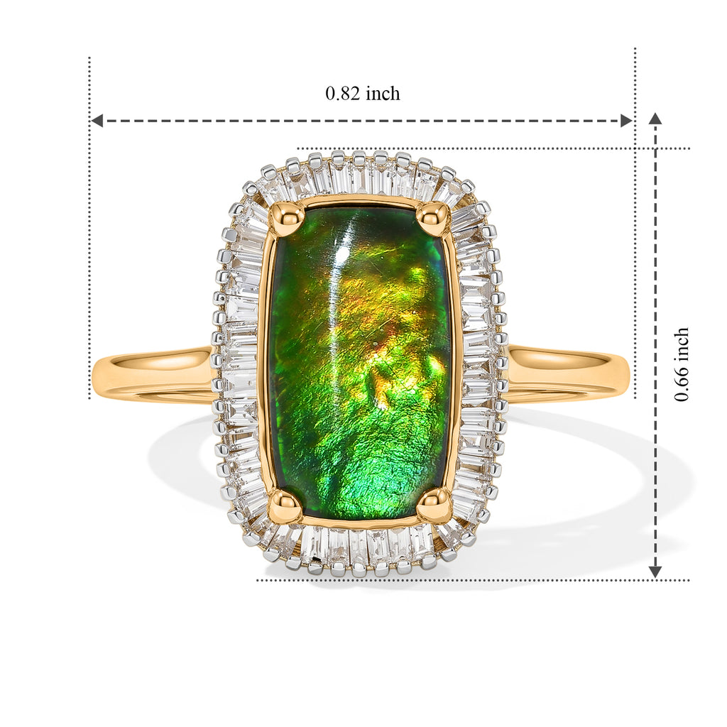 D'Joy - Ammolite & Natural White Diamond Ring in 18K Vermeil Yellow Gold Plated Sterling Silver 3.30 Ct._8795322_5
