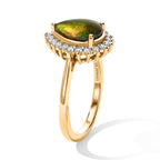 Luxuriant Ammolite, Lab Grown Diamond Main Stone With Surrounding Stone Ring in 18K YG VermeilSterling Silver  2.810  Ct._8795360_3