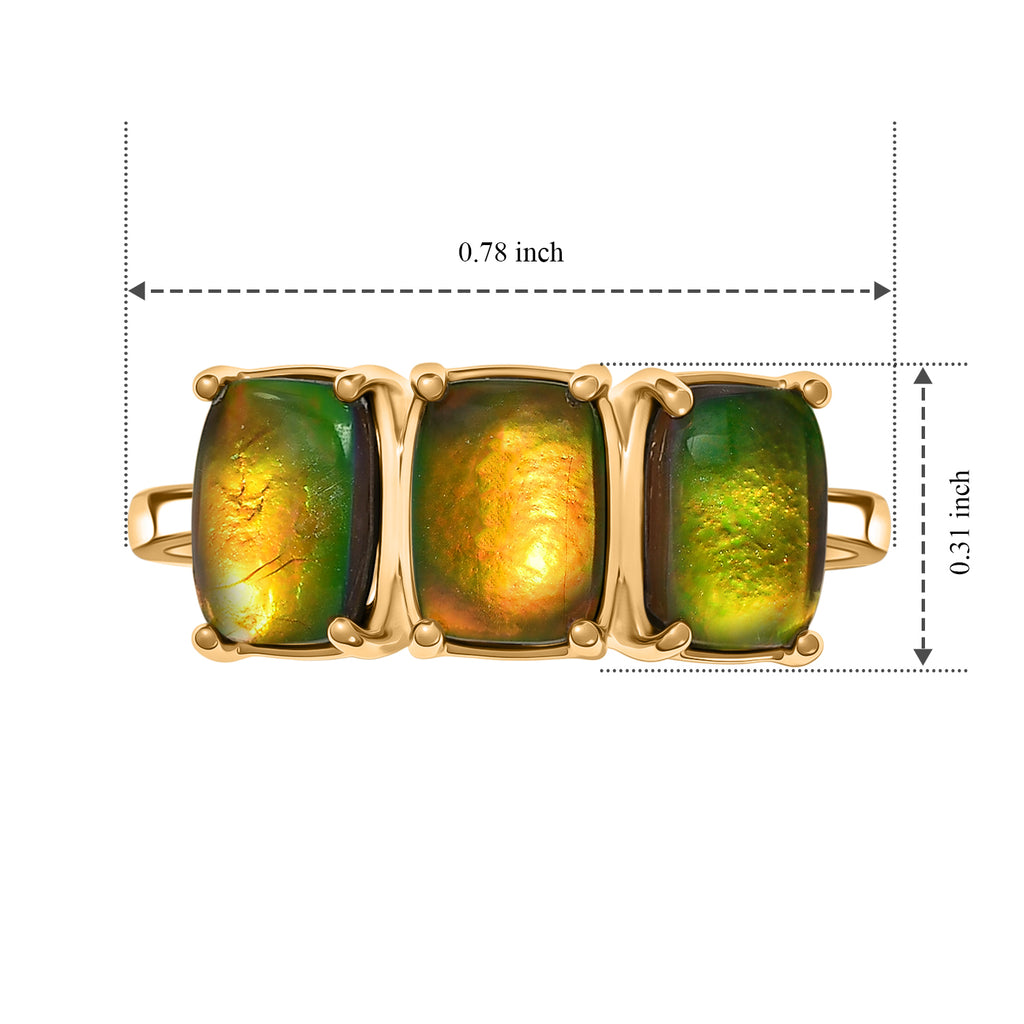D'Joy - Ammolite Trilogy Ring in 18K Vermeil Yellow Gold Plated Sterling Silver 3.30 Ct._8795505_5