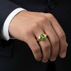 Luxuriant - Ammolite & Lab Grown Diamond (SI/G-H) Ring in 18K Vermeil Yellow Gold Plated Sterling Silver 1.20 Ct._8795574_1