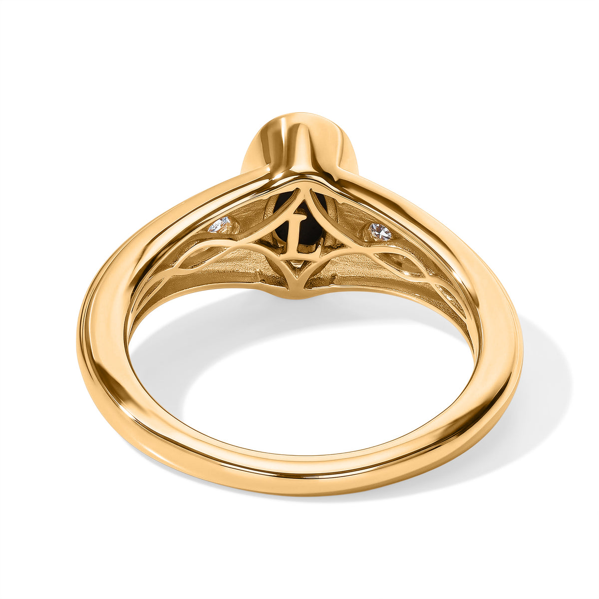 Luxuriant - Ammolite &amp; Lab Grown Diamond (SI-G-H) Ring in 18K Vermeil Yellow Gold Plated Sterling Silver 1.20 Ct. 8795574 3