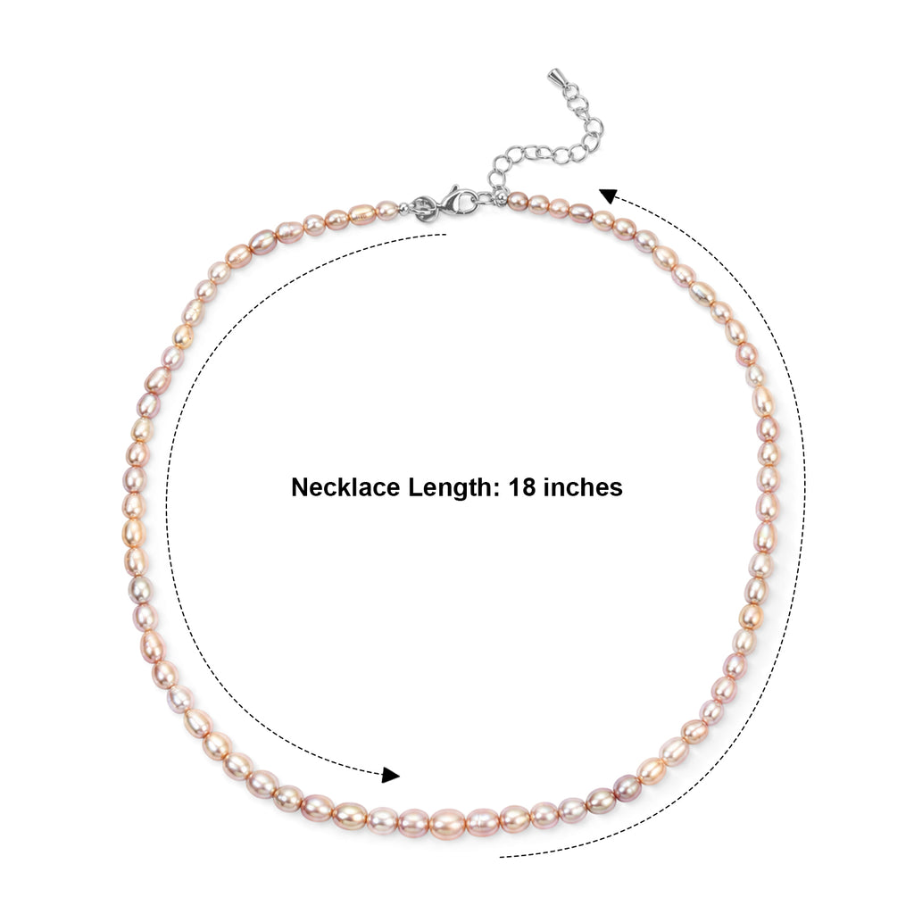 EverTrue Lavender Pearl Necklace (Size - 18) Stainless Steel  90.000  Ct._8795584_5