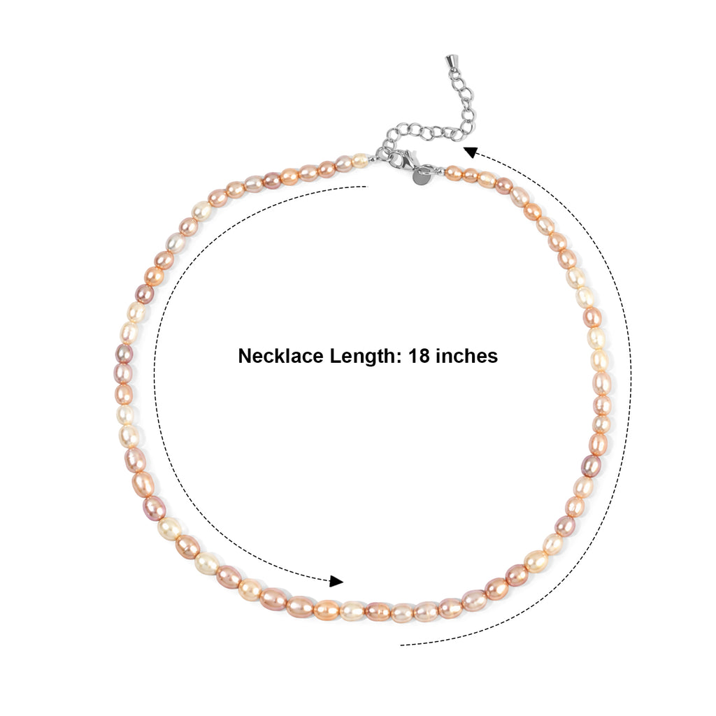 EverTrue Multi Color Fresh Water Pearl Necklace (Size - 18) Stainless Steel  85.000  Ct._8795684_5