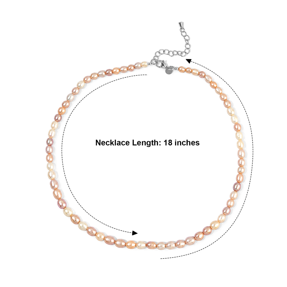 EverTrue Multi Color Fresh Water Pearl Necklace (Size - 18) Stainless Steel  85.000  Ct. 8795684 5
