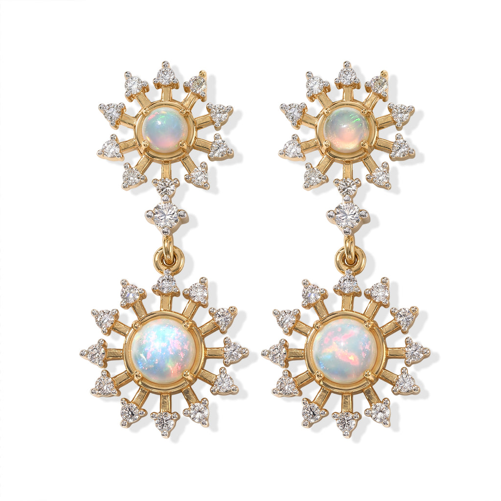 D'joy Ethiopian Opal, White Zircon Dangling Earring Sterling Silver  1.712  Ct._8795919