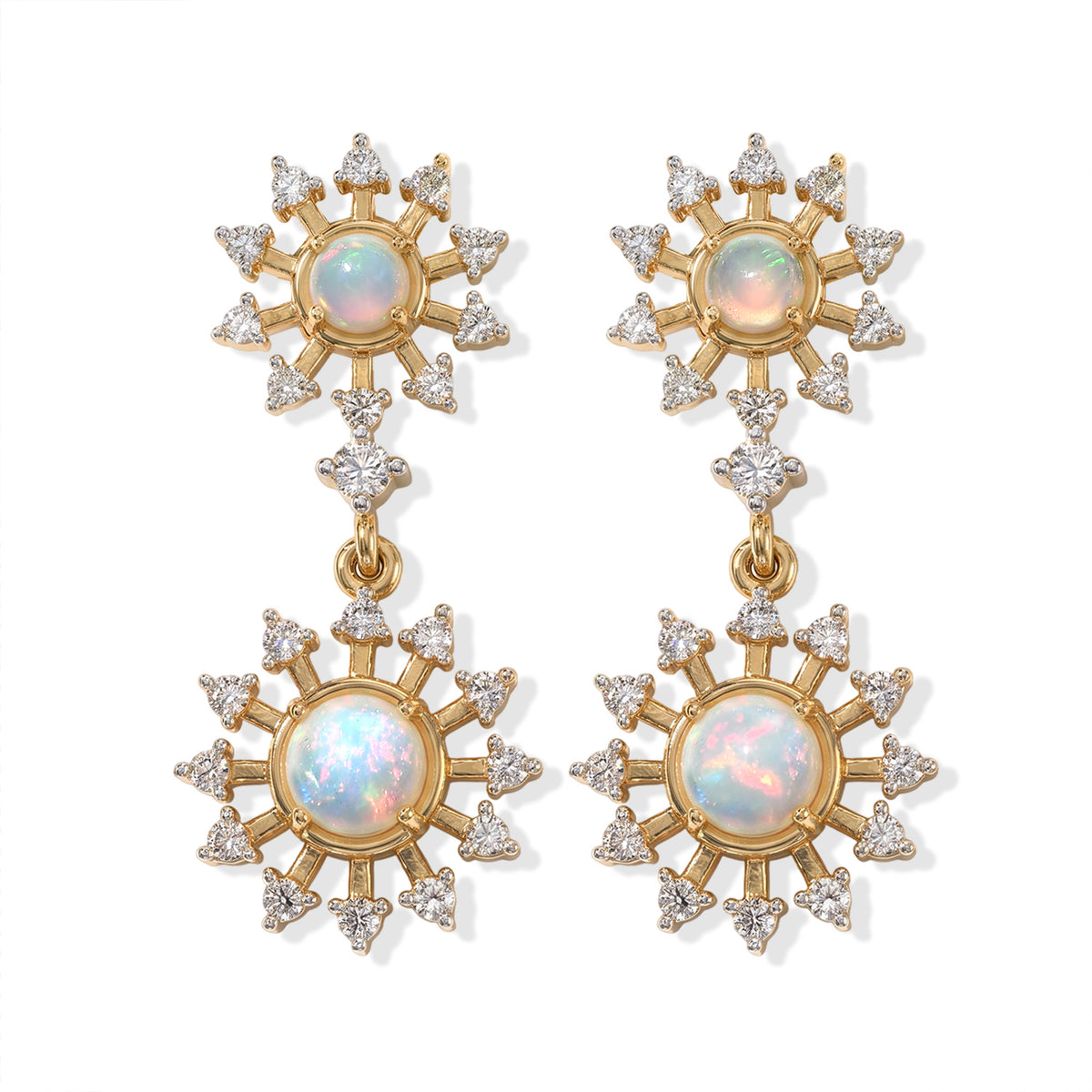 D'joy Ethiopian Opal, White Zircon Dangling Earring Sterling Silver  1.712  Ct. 8795919 0