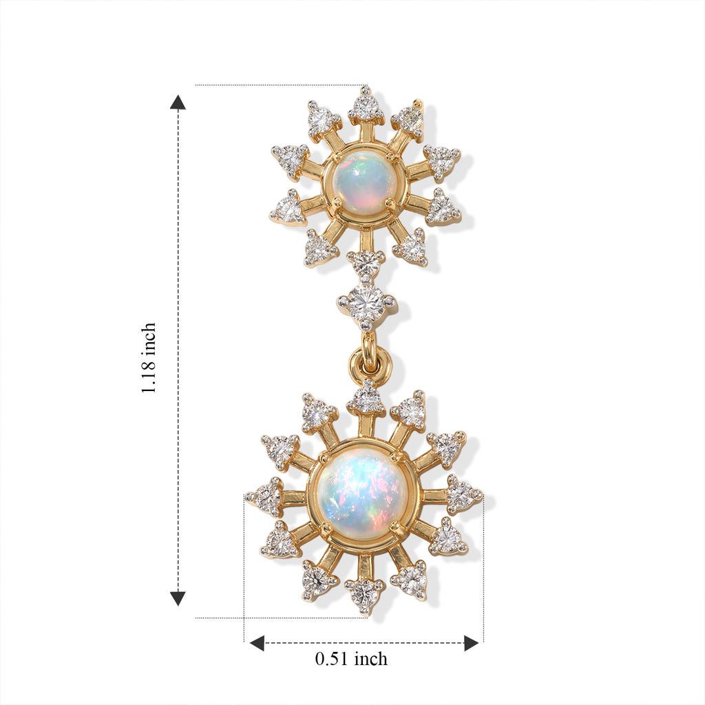 D'joy Ethiopian Opal, White Zircon Dangling Earring Sterling Silver  1.712  Ct._8795919_4
