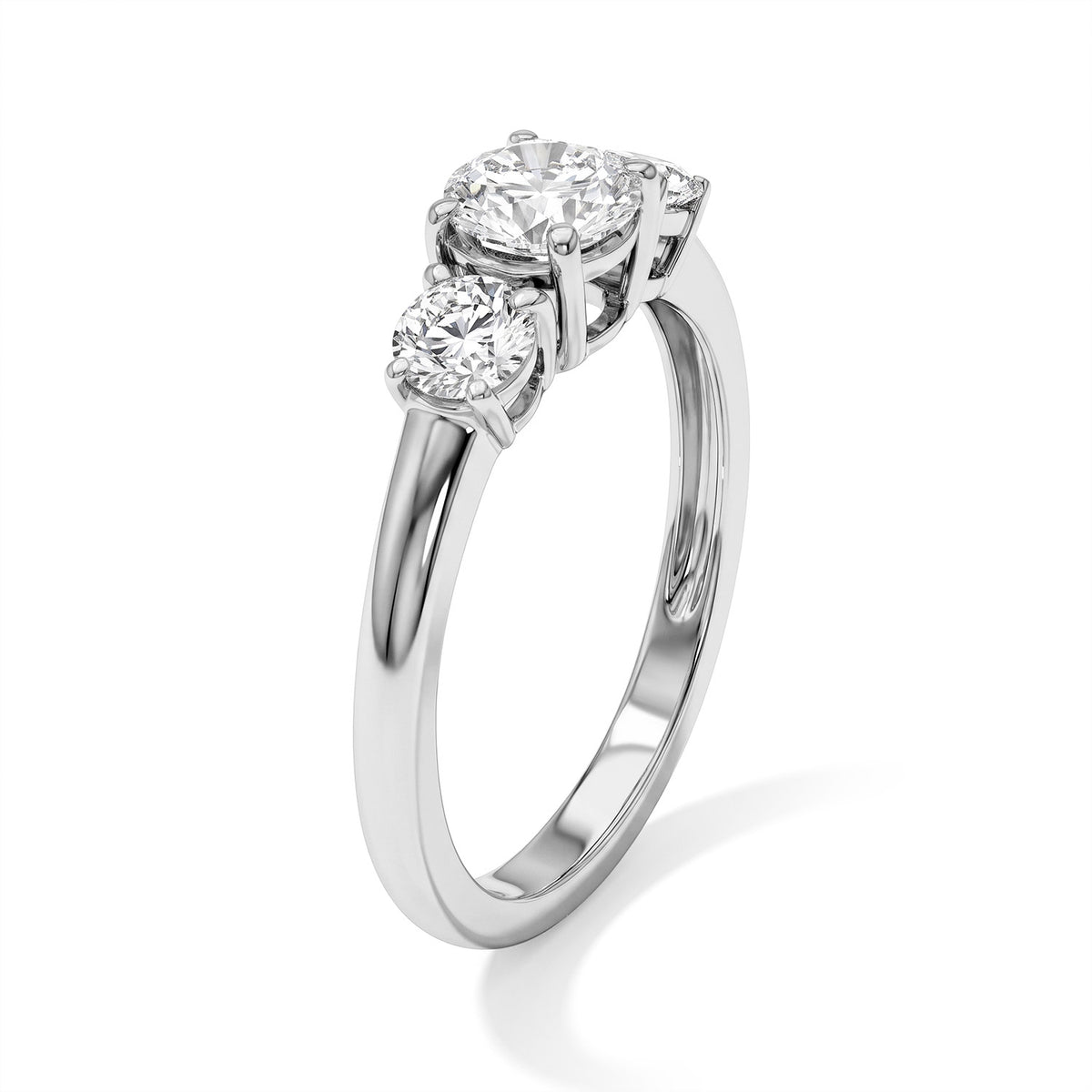 Rhapsody - 950 Platinum SGL Certified Natural White Diamond (VS/E-F) Trilogy Ring 1.20 Ct, Platinum Wt. 3.00 Gms 8795920 3